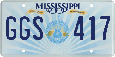 MS license plate GGS417