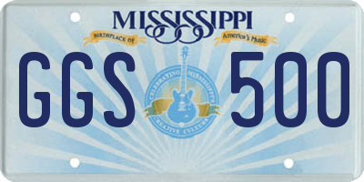 MS license plate GGS500