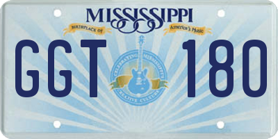 MS license plate GGT180
