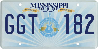 MS license plate GGT182