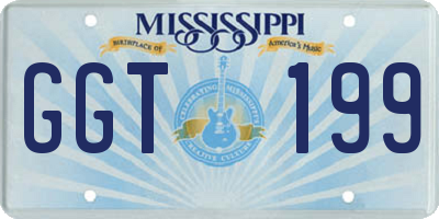 MS license plate GGT199