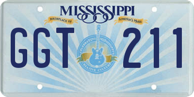 MS license plate GGT211
