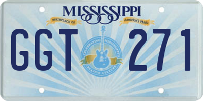 MS license plate GGT271