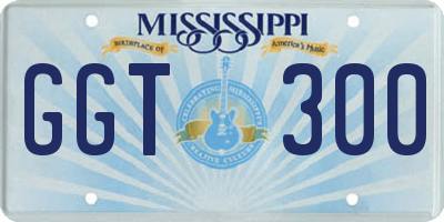 MS license plate GGT300
