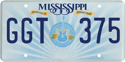MS license plate GGT375
