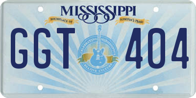 MS license plate GGT404
