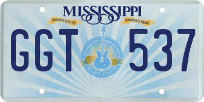 MS license plate GGT537