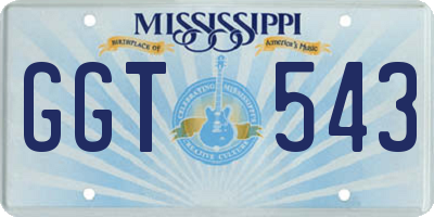 MS license plate GGT543