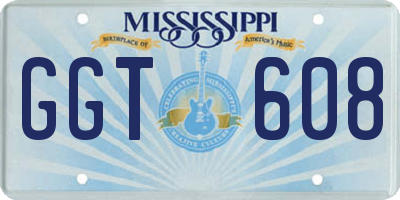 MS license plate GGT608