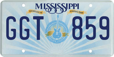 MS license plate GGT859