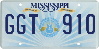 MS license plate GGT910