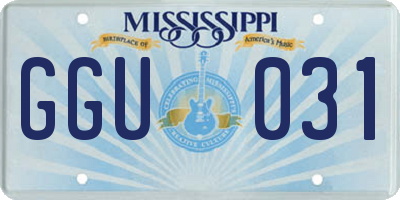 MS license plate GGU031