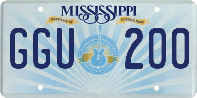 MS license plate GGU200