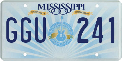 MS license plate GGU241