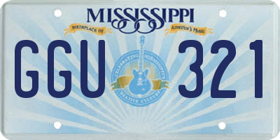 MS license plate GGU321
