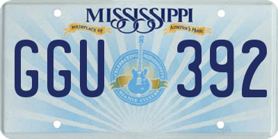 MS license plate GGU392