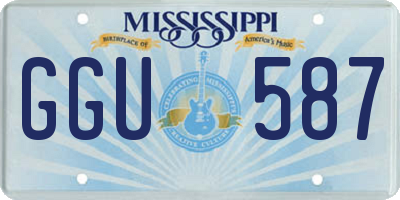 MS license plate GGU587
