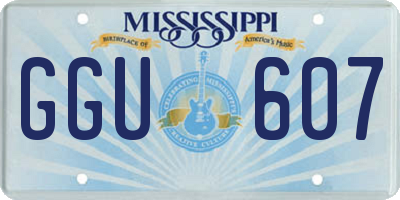 MS license plate GGU607