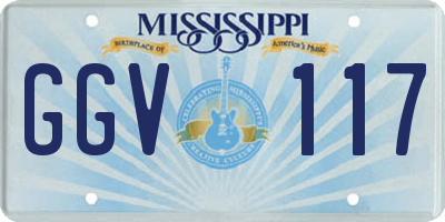 MS license plate GGV117