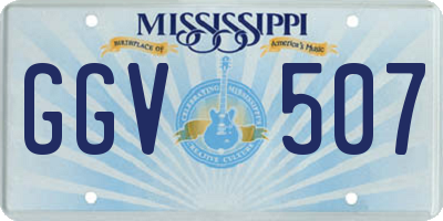 MS license plate GGV507