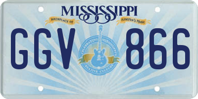 MS license plate GGV866