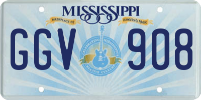 MS license plate GGV908