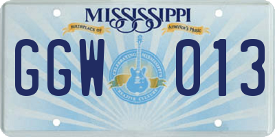 MS license plate GGW013