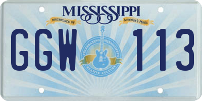 MS license plate GGW113