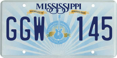 MS license plate GGW145