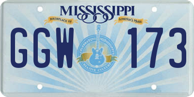 MS license plate GGW173