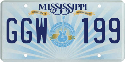 MS license plate GGW199