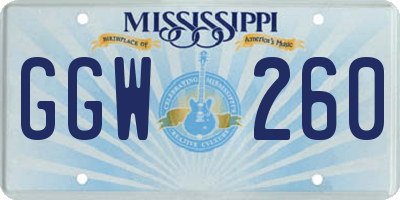 MS license plate GGW260