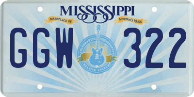 MS license plate GGW322