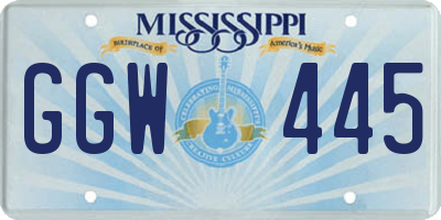 MS license plate GGW445