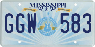 MS license plate GGW583