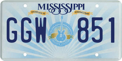 MS license plate GGW851