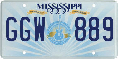 MS license plate GGW889