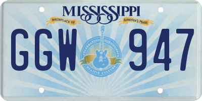 MS license plate GGW947