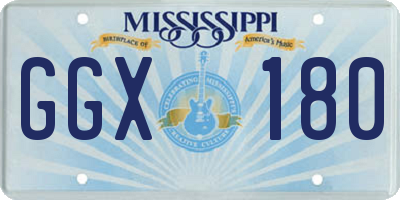 MS license plate GGX180