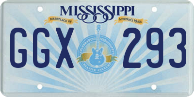 MS license plate GGX293