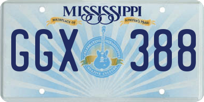 MS license plate GGX388