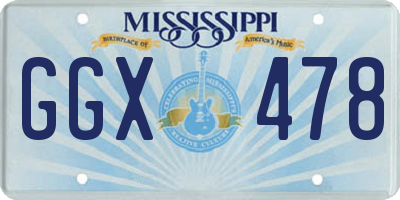 MS license plate GGX478