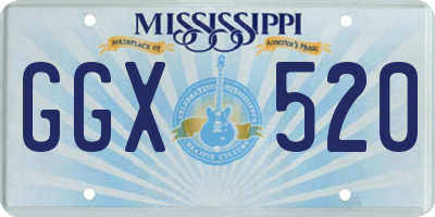 MS license plate GGX520