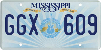 MS license plate GGX609
