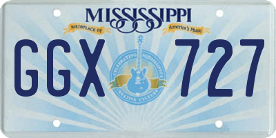 MS license plate GGX727