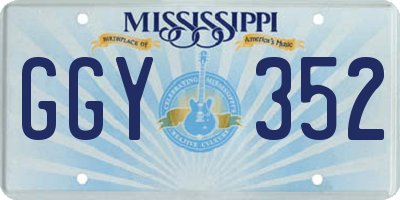 MS license plate GGY352