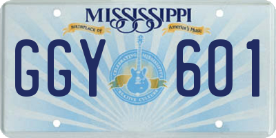 MS license plate GGY601