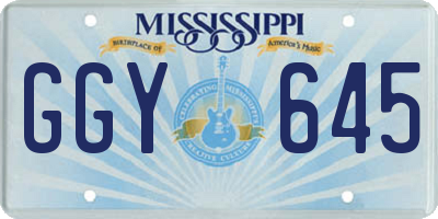 MS license plate GGY645
