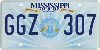 MS license plate GGZ307