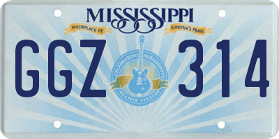 MS license plate GGZ314